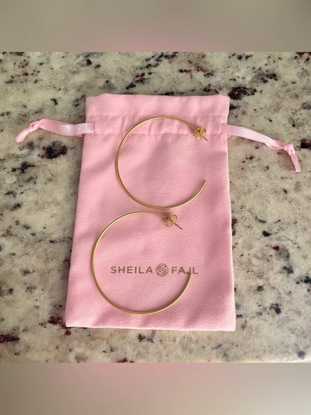 Sheila Fajl Jillian Hoop Earrings Brushed 18K Gold Plated Finish NEW W/O TAGS